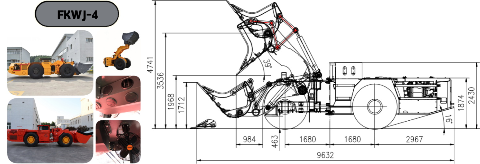 FKWJ-4 4m³ Underground LHD Loader Delivers 10-Ton Payload for Hard Rock Mining